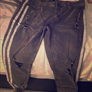 Slim fit distressed jeans